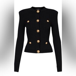 Balmain fine-knit button-fastening cardigan